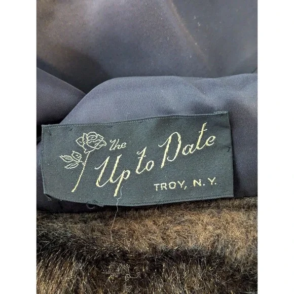 Vtg Glenorba Glenoit Faux Fur Coat Womens Black Brown Trim Winter Cozy Retro USA - Picture 4 of 16